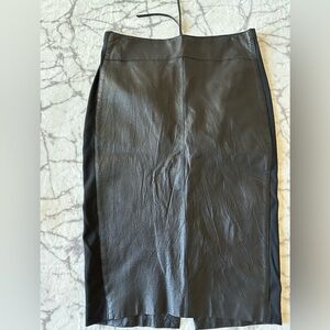 Vintage Witchy Black Leather Skirt Womens 10 Whimsigoth Midi Dark Academia Punk